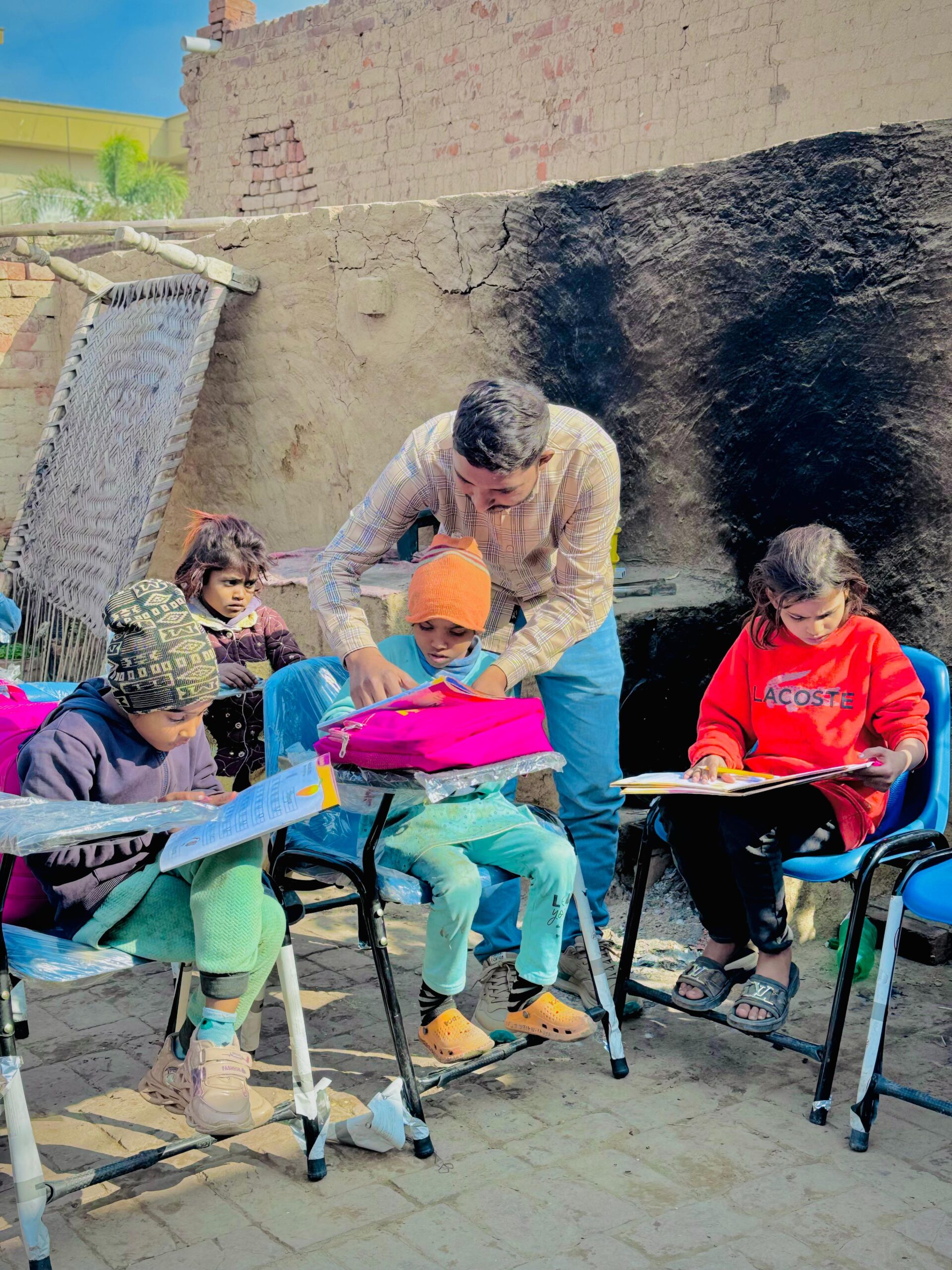 Children receiving outdoor education support through Kingdom First Mission in Pakistan