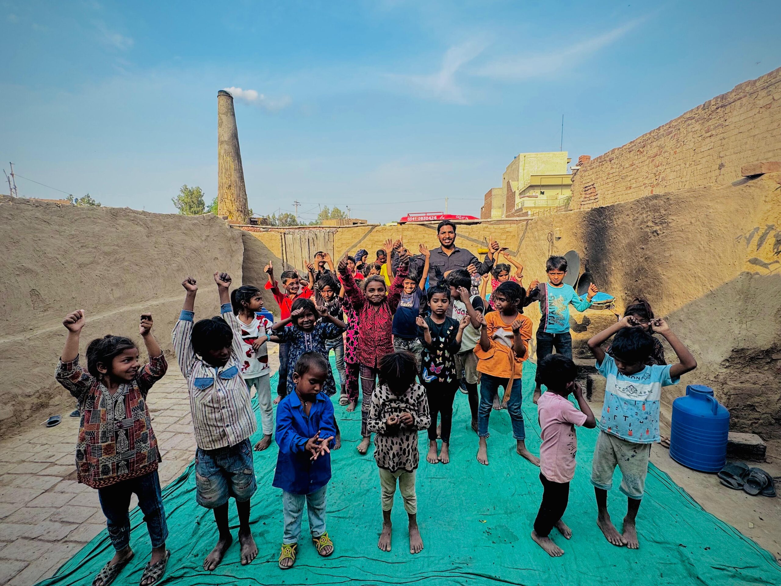 Children gathered joyfully during Kingdom First Mission outreach in Pakistan