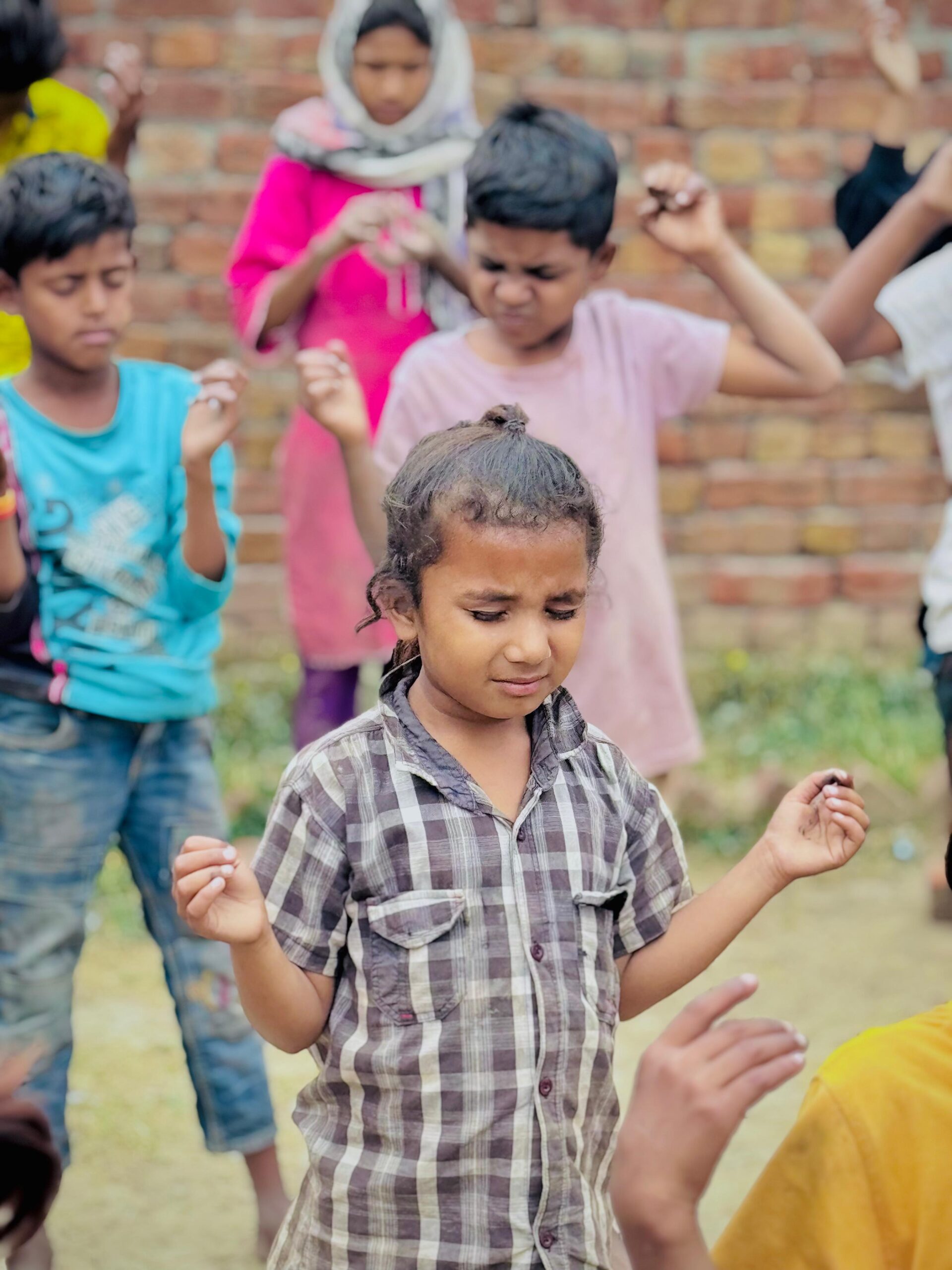 Children gathered during Gospel outreach through Kingdom First Mission